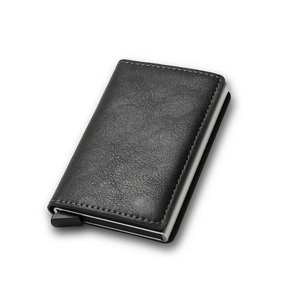 Portofel din aluminiu RFID pentru bărbați Suport carduri Poșetă Fibră de carbon pentru bărbați Portofel inteligent subțire și subțire pentru afaceri Suport card de credit Carcasă Suport pentru note