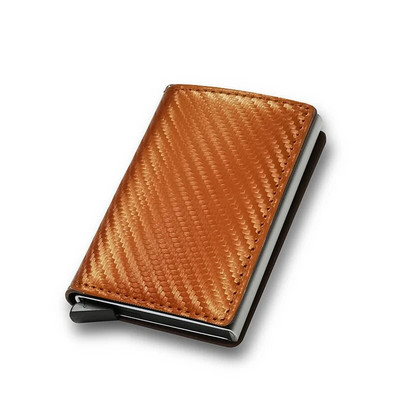 Portofel din aluminiu RFID pentru bărbați Suport carduri Poșetă Fibră de carbon pentru bărbați Portofel inteligent subțire și subțire pentru afaceri Suport card de credit Carcasă Suport pentru note