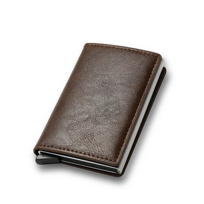 Portofel din aluminiu RFID pentru bărbați Suport carduri Poșetă Fibră de carbon pentru bărbați Portofel inteligent subțire și subțire pentru afaceri Suport card de credit Carcasă Suport pentru note