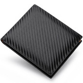 Portofele noi pentru bărbați din fibră de carbon Portofel retro cu fermoar orizontal pentru bărbați din piele PU în carouri Poșetă deschisă pentru monede Suport card multifuncțional