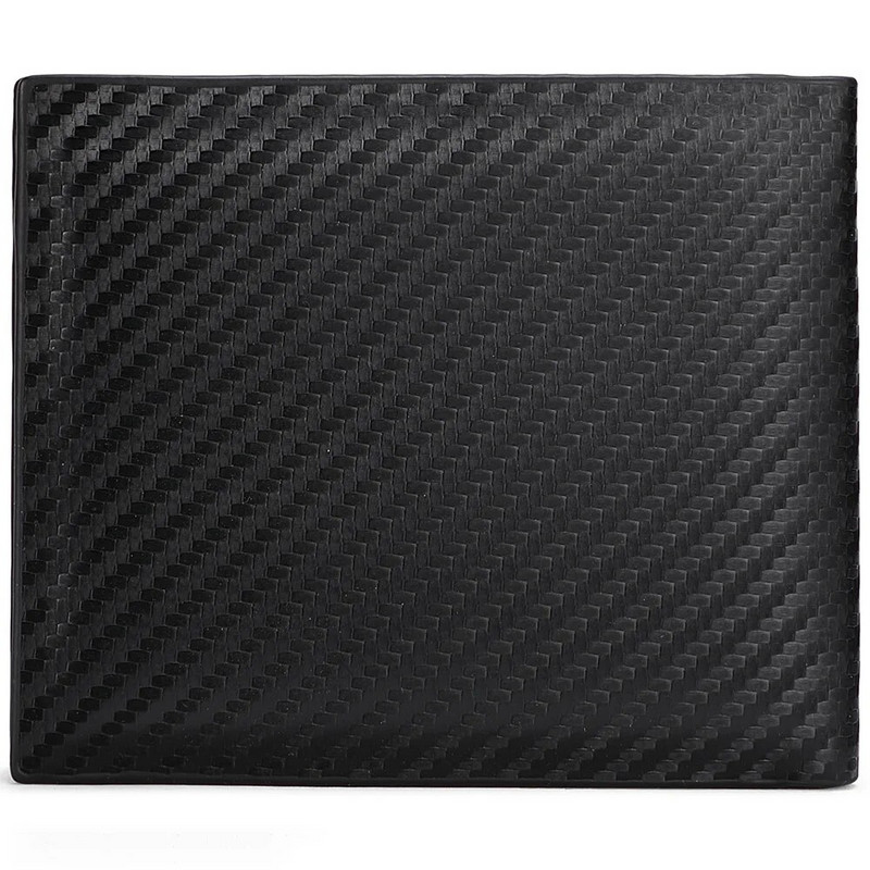 Naujos anglies pluošto vyriškos piniginės retro užtrauktuku horizontali piniginė vyriška PU odos languota atvira monetų piniginė Daugiafunkcis kortelių laikiklis