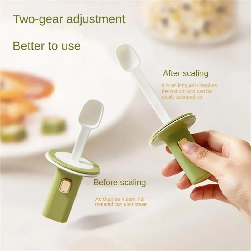 Borcan telescopic pentru condimente Capac cu lingură Cutie integrată pentru condimente Borcan sigilat cu sare Borcan pentru condimente pentru casă Sticlă pentru condimente pentru bucătărie