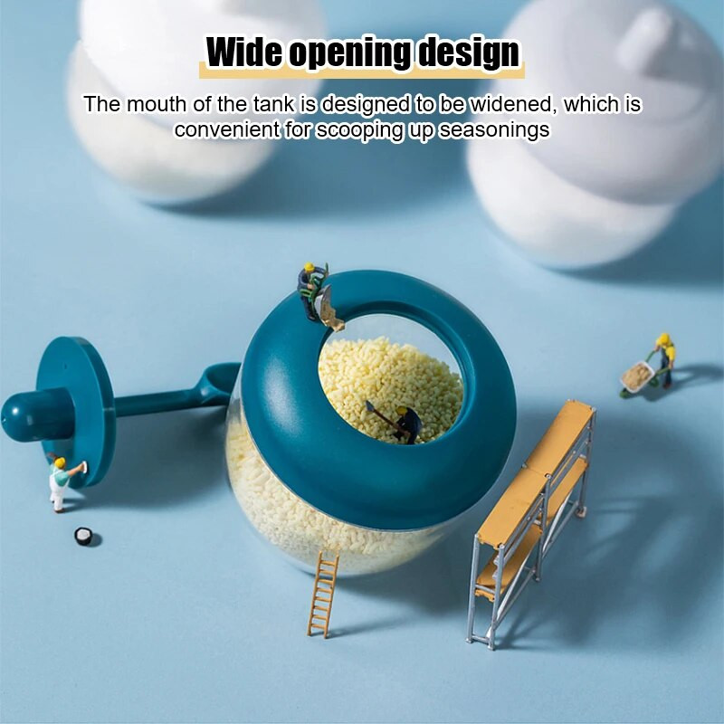 Kuhinjska soljenka Staklenka sa žlicom Kutija za začine za papar Alat za začine otporan na vlagu Solanica Organizator kuhinjskih gadgeta