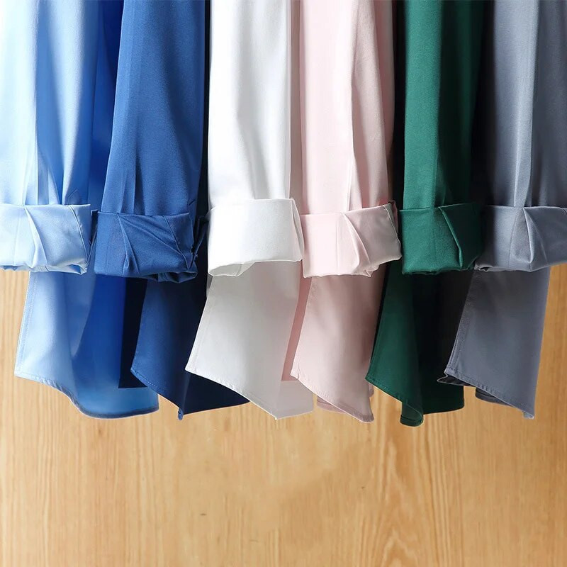 Nauji aukštos kokybės vienspalviai tamprūs vyriški marškiniai nuo raukšlių ilgomis rankovėmis Suknelės marškinėliai Liekni socialinio verslo laisvalaikio marškinėliai S-5XL