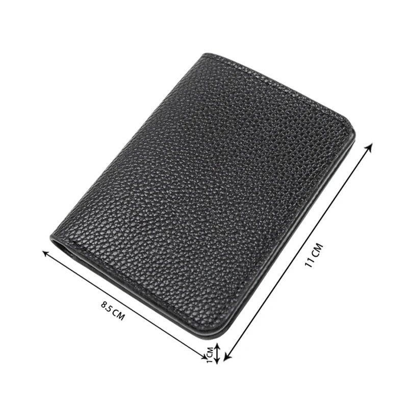 Itin plona ličių rašto odinė piniginė vyrams Daugiafunkcinis kreditinių kortelių krepšys vizitinės kortelės banko kortelių laikiklis mini piniginė