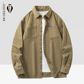 Muška majica Military 100% pamuk Oxford dugih rukava Plava široka muška ležerna košulja Oversize jesenska udobna muška radna svečana košulja