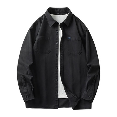 Muška majica Military 100% pamuk Oxford dugih rukava Plava široka muška ležerna košulja Oversize jesenska udobna muška radna svečana košulja