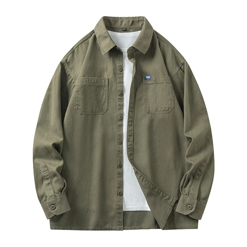 Muška majica Military 100% pamuk Oxford dugih rukava Plava široka muška ležerna košulja Oversize jesenska udobna muška radna svečana košulja