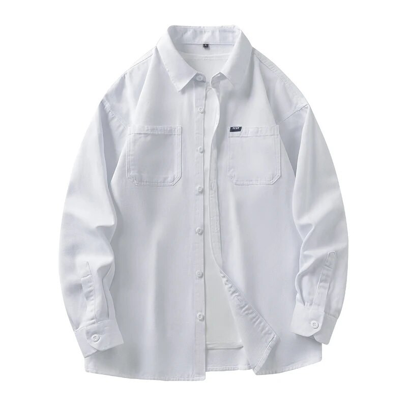 Muška majica Military 100% pamuk Oxford dugih rukava Plava široka muška ležerna košulja Oversize jesenska udobna muška radna svečana košulja