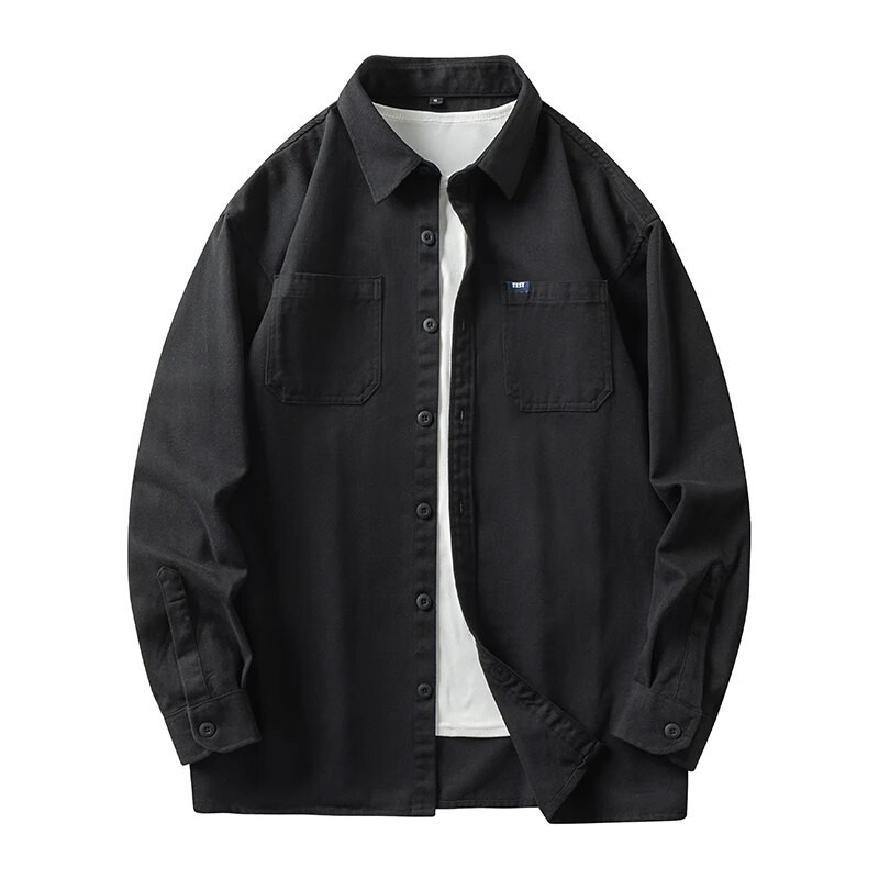 Muška majica Military 100% pamuk Oxford dugih rukava Plava široka muška ležerna košulja Oversize jesenska udobna muška radna svečana košulja