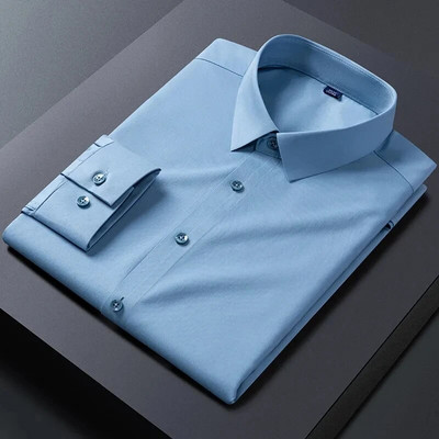 Nove rastezljive muške košulje protiv bora za 2023. Majice dugih rukava za uske kroje Camisa Social Business bluza Bijela košulja