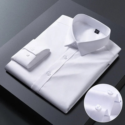 Nove rastezljive muške košulje protiv bora za 2023. Majice dugih rukava za uske kroje Camisa Social Business bluza Bijela košulja