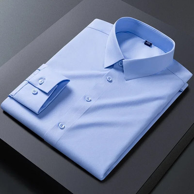 Nove rastezljive muške košulje protiv bora za 2023. Majice dugih rukava za uske kroje Camisa Social Business bluza Bijela košulja