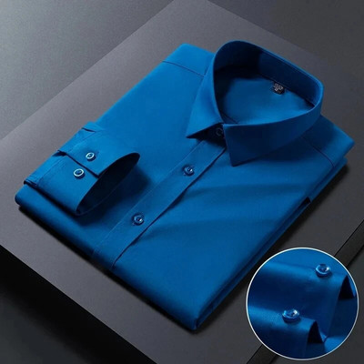 Nove rastezljive muške košulje protiv bora za 2023. Majice dugih rukava za uske kroje Camisa Social Business bluza Bijela košulja