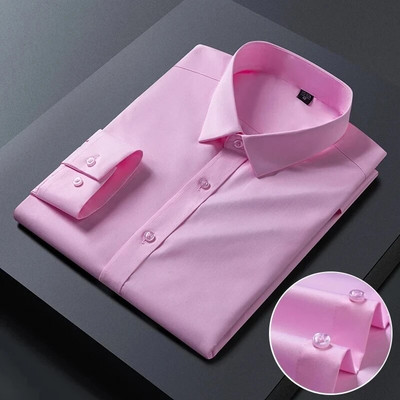 Nove rastezljive muške košulje protiv bora za 2023. Majice dugih rukava za uske kroje Camisa Social Business bluza Bijela košulja