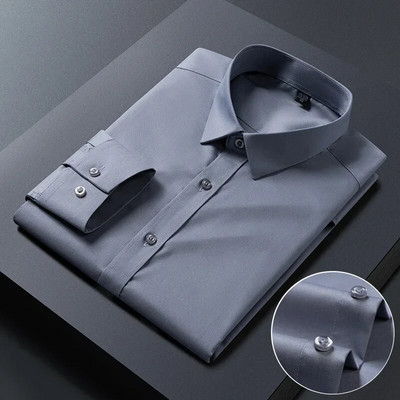 Nove rastezljive muške košulje protiv bora za 2023. Majice dugih rukava za uske kroje Camisa Social Business bluza Bijela košulja