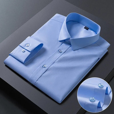 Nove rastezljive muške košulje protiv bora za 2023. Majice dugih rukava za uske kroje Camisa Social Business bluza Bijela košulja