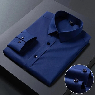 Nove rastezljive muške košulje protiv bora za 2023. Majice dugih rukava za uske kroje Camisa Social Business bluza Bijela košulja