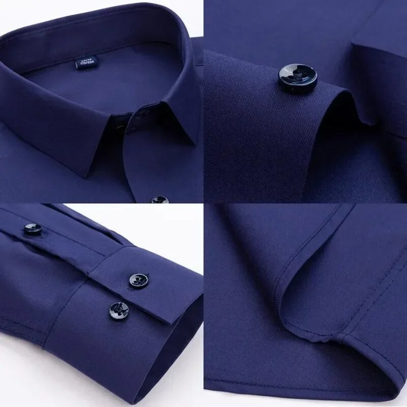 Nove rastezljive muške košulje protiv bora za 2023. Majice dugih rukava za uske kroje Camisa Social Business bluza Bijela košulja
