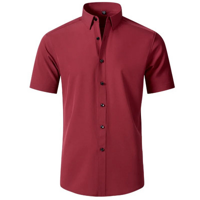 Plus 6XL muška društvena košulja Nove jesensko-proljetne poslovne svečane košulje koje se ne peglaju, ležerna, jednobojna, okomita, crna, uska, elastična odjeća