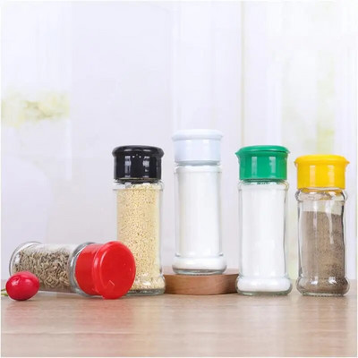 Borcane de condimente Sticlă de plastic Agitator pentru sare și piper Recipient pentru condimente pentru grătar Cutie de depozitare pentru condimente Capac Suport pentru alimente