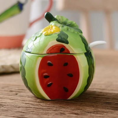 Keraminiai prieskonių stiklainiai Mieli citrininiai virtuvės reikmenų dėžutė Druskos plaktuvas Cukraus dubuo Namų apyvokos butelių laikymo stiklainiai prieskonių talpyklai