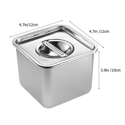 Kvadratinė nerūdijančio plieno prieskonių dėžutė pagardų laikymo indelis prieskoniams pipirai virtuvės taukai talpyklos padažas organizatorius maisto gaminimo reikmenys