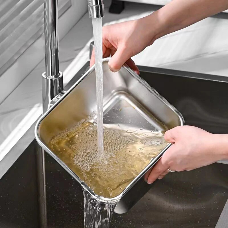 Kvadratinė nerūdijančio plieno prieskonių dėžutė pagardų laikymo indelis prieskoniams pipirai virtuvės taukai talpyklos padažas organizatorius maisto gaminimo reikmenys