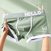 Chiloți pentru bărbați Boxer din bumbacShort Lenjerie de corp pentru bărbați Boxeri pentru bărbați Chiloți respirabili în U convex pentru bărbați Sexy Plus Size