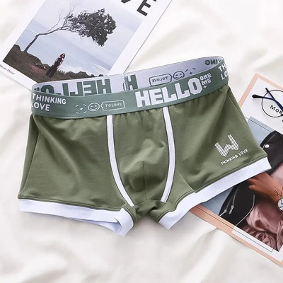 Chiloți pentru bărbați Boxer din bumbacShort Lenjerie de corp pentru bărbați Boxeri pentru bărbați Chiloți respirabili în U convex pentru bărbați Sexy Plus Size