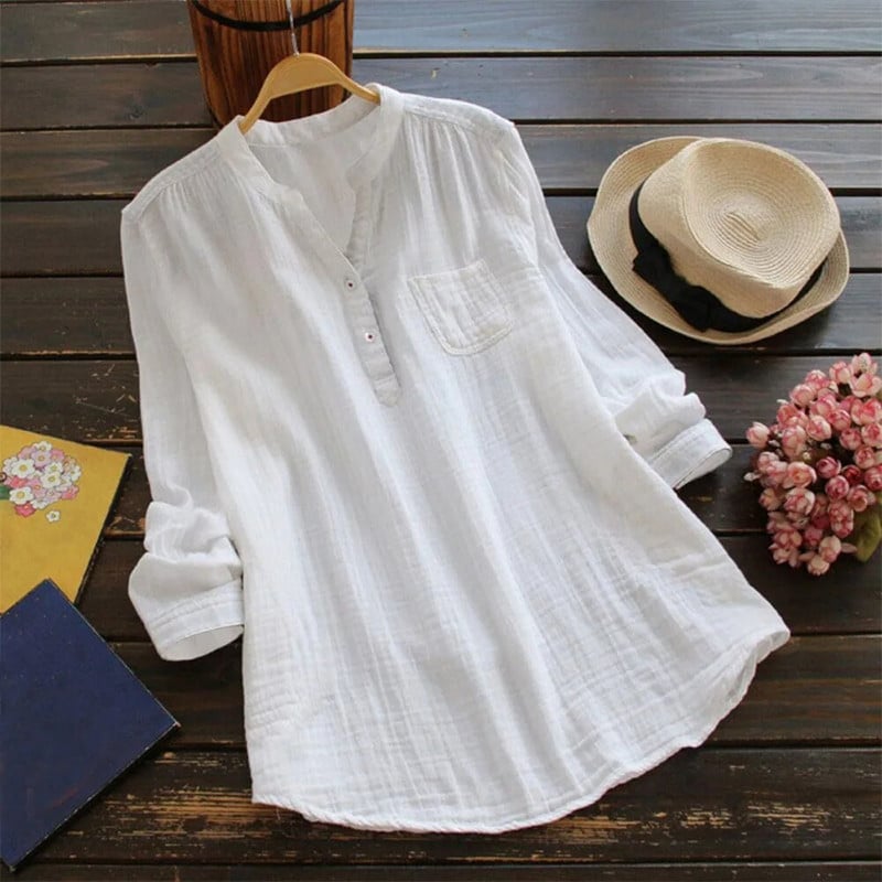 Mâneci lungi ocazional tunică lejeră Topuri cămașă bluză femei cu guler în picioare bluze pentru damă Haine coreeană elegante Roupas Feminina 2018