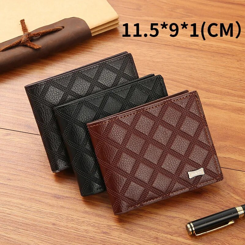 Vyriškos piniginės 2024 m. Naujas pristatymas Vyriška piniginė trumpa piniginė Jaunimo madinga rombinė kelių kortelių didelės talpos piniginė Minkšta piniginė
