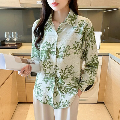 Novi dolazak ženske Blusa Mujer za proljeće jesen Moda trendy print ženske košulje na kopčanje za posao i casual