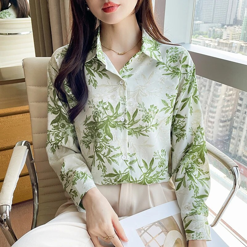 Novi dolazak ženske Blusa Mujer za proljeće jesen Moda trendy print ženske košulje na kopčanje za posao i casual