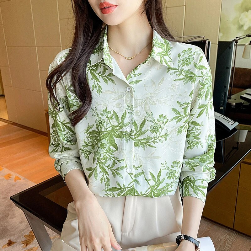 Novi dolazak ženske Blusa Mujer za proljeće jesen Moda trendy print ženske košulje na kopčanje za posao i casual