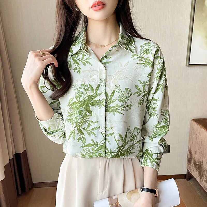 Novi dolazak ženske Blusa Mujer za proljeće jesen Moda trendy print ženske košulje na kopčanje za posao i casual