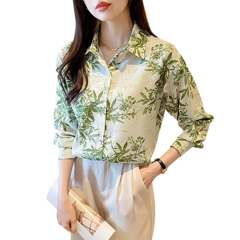 Novi dolazak ženske Blusa Mujer za proljeće jesen Moda trendy print ženske košulje na kopčanje za posao i casual