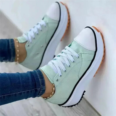 Pantofi pentru femei Pantofi clasici din pânză albă, cu șireturi, platforme casual, modă, promoție caldă, de înaltă calitate, pantofi pentru femei