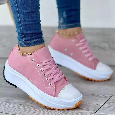 Pantofi pentru femei Pantofi clasici din pânză albă, cu șireturi, platforme casual, modă, promoție caldă, de înaltă calitate, pantofi pentru femei