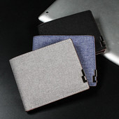 Portofele din denim Poșete bărbați, femei, inserturi, portofel de afaceri pliabil din piele de vacă, poză, poșetă pentru monede, bani subțiri, geantă pentru cărți de identitate