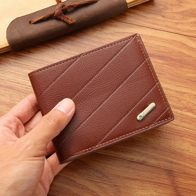 Soft PU Wallet Foldable Men Vintage Bags Slim Short Inserts Male Simple Purses Casual Business Money Coin Credit Cards Holders