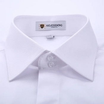 Ανδρικό κλασικό γαλλικό πουκάμισο με κρυφά κουμπιά Φόρεμα με μακρυμάνικο επίσημο επαγγελματικό τυπικό λευκό πουκάμισο (περιλαμβάνονται μανικετόκουμπα)