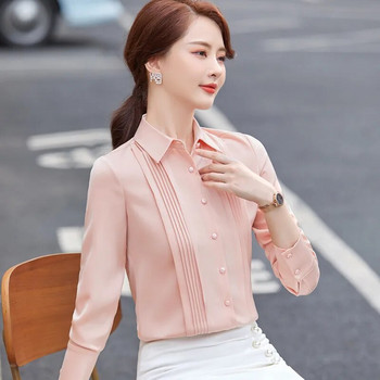 Naviu Νέα μόδα και κομψό γυναικείο πουκάμισο ιδιοσυγκρασίας Επίσημες μακρυμάνικο λεπτές μπλούζες σιφόν Γυναικεία μπλούζες γραφείου