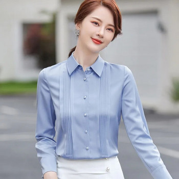 Naviu Νέα μόδα και κομψό γυναικείο πουκάμισο ιδιοσυγκρασίας Επίσημες μακρυμάνικο λεπτές μπλούζες σιφόν Γυναικεία μπλούζες γραφείου