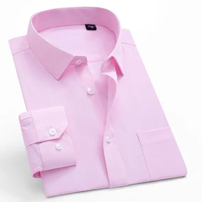 Pánske košele s dlhým rukávom, jednofarebné, biele, modré, pánske tričko pre mužov, značkové, svadobné, párty, kvalitné, camisa masculina