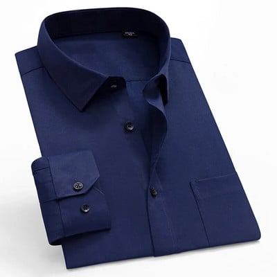 Pánske košele s dlhým rukávom, jednofarebné, biele, modré, pánske tričko pre mužov, značkové, svadobné, párty, kvalitné, camisa masculina