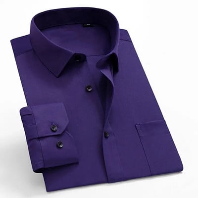 Pánske košele s dlhým rukávom, jednofarebné, biele, modré, pánske tričko pre mužov, značkové, svadobné, párty, kvalitné, camisa masculina