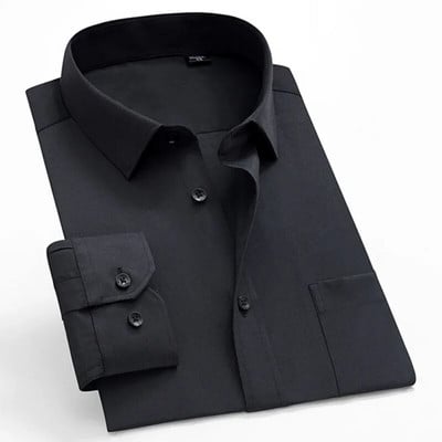 Pánske košele s dlhým rukávom, jednofarebné, biele, modré, pánske tričko pre mužov, značkové, svadobné, párty, kvalitné, camisa masculina