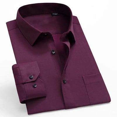 Pánske košele s dlhým rukávom, jednofarebné, biele, modré, pánske tričko pre mužov, značkové, svadobné, párty, kvalitné, camisa masculina