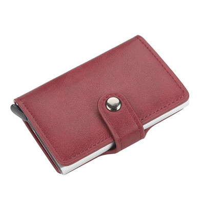 New Business ID Suport card de credit Bărbați și femei Metal RFID Vintage Aluminiu Cutie PU Piele PU Card Portofel Nota Carbon